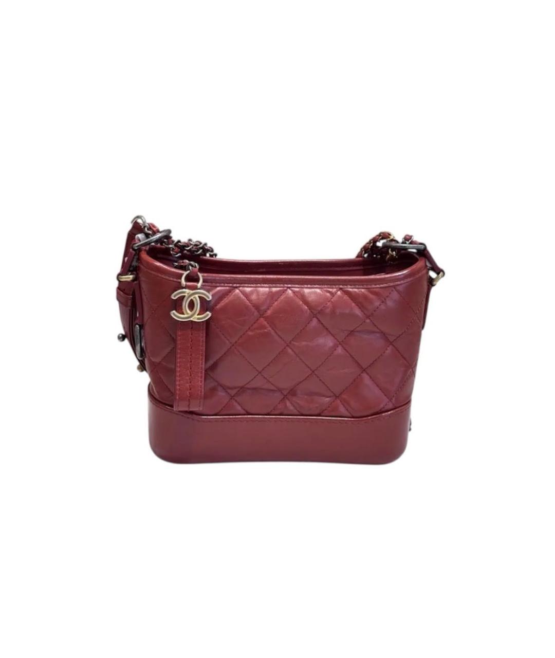 CHANEL Бордовая кожаная сумка через плечо, фото 1
