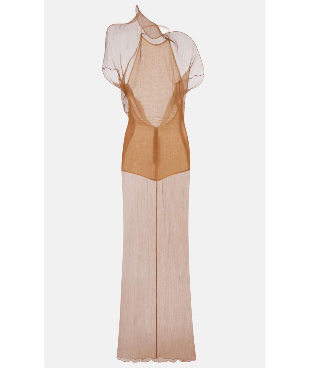 MAGDA BUTRYM Бежевое шелковое коктейльное платье, фото 8