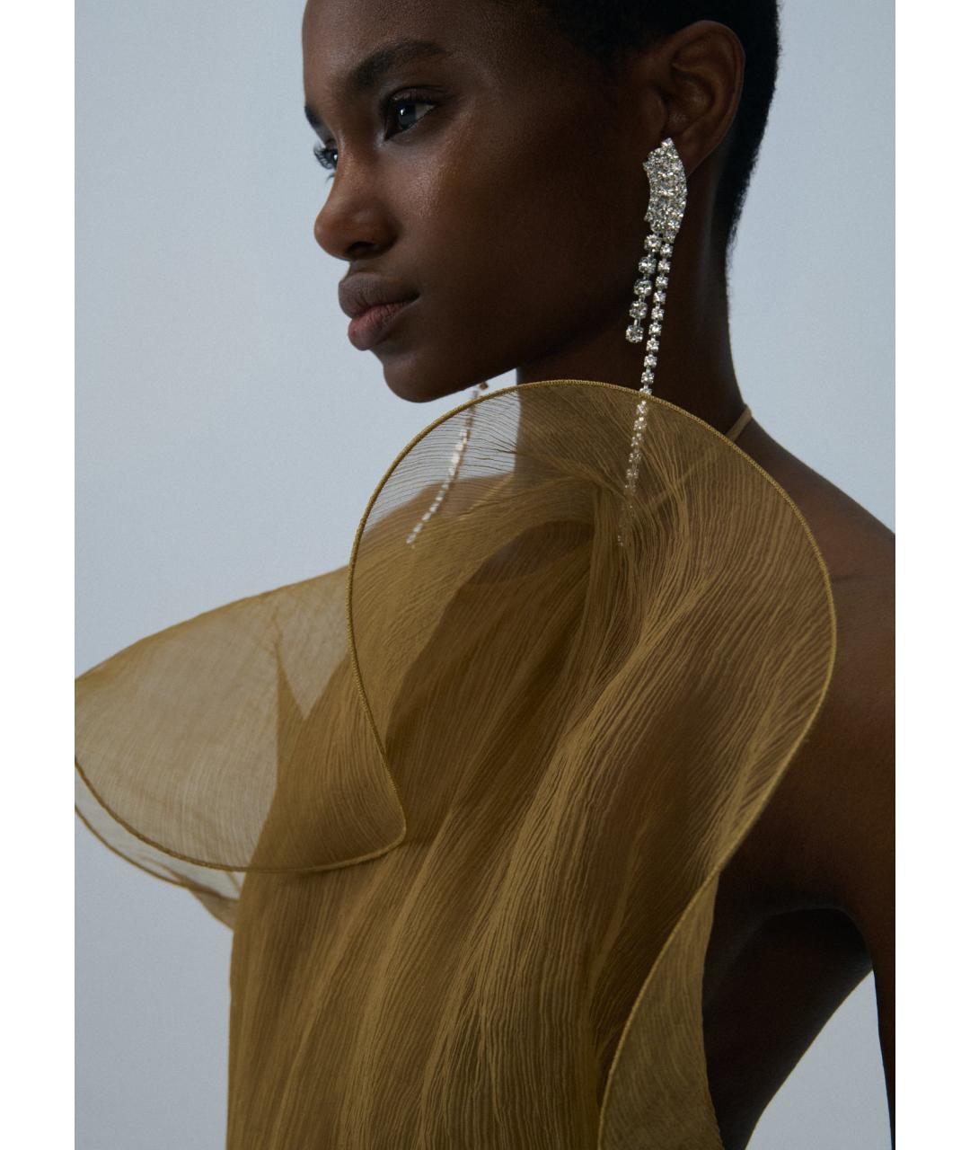 MAGDA BUTRYM Бежевое шелковое коктейльное платье, фото 7