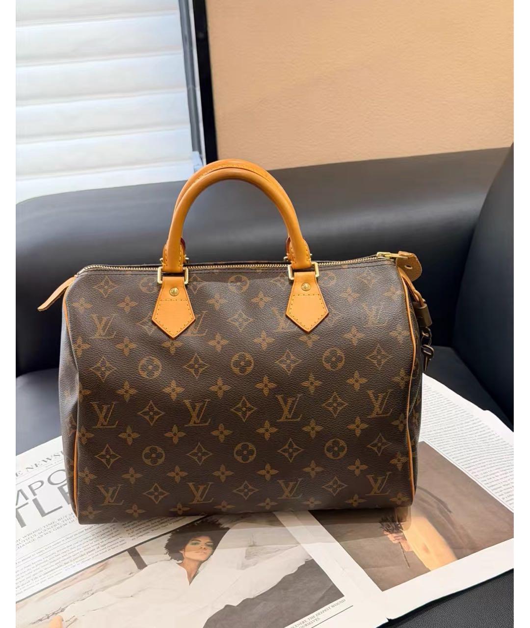LOUIS VUITTON Коричневая сумка с короткими ручками, фото 2