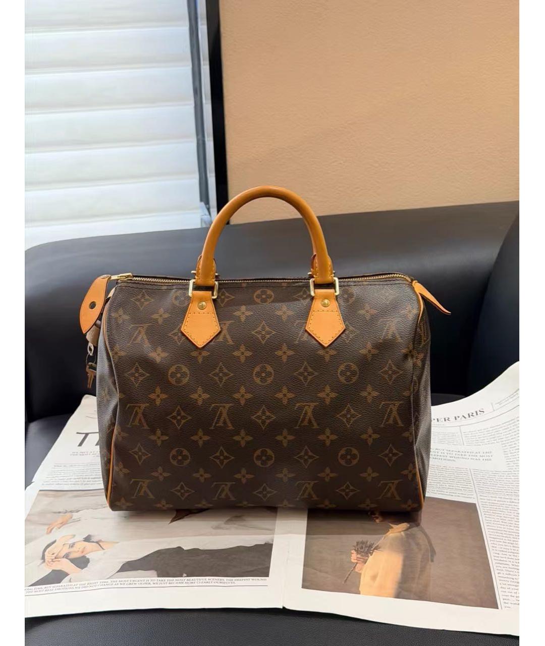 LOUIS VUITTON Коричневая сумка с короткими ручками, фото 3