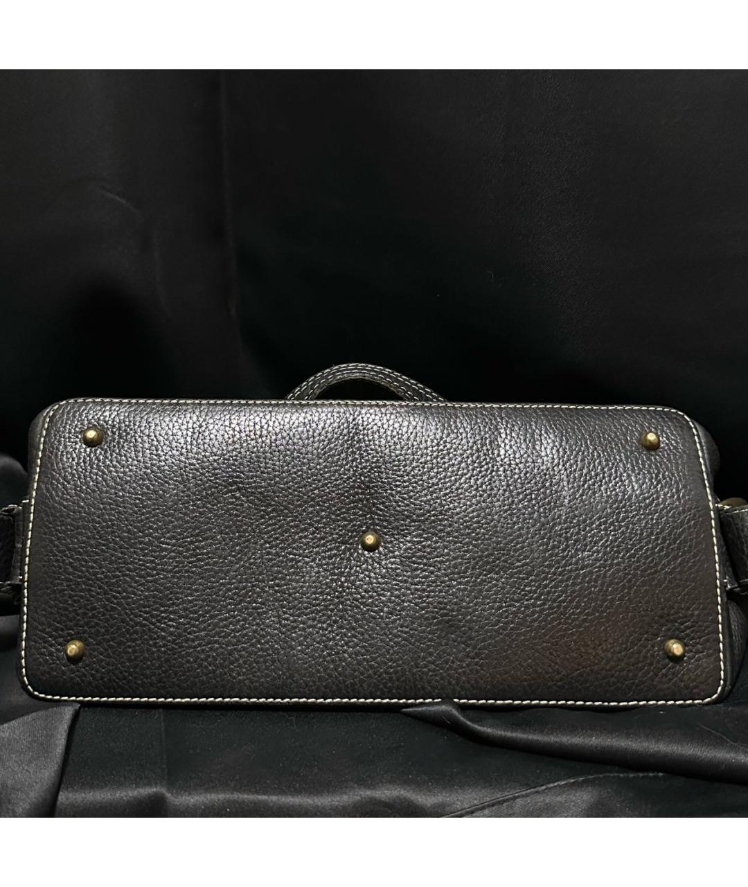 DOLCE&GABBANA Черная кожаная сумка с короткими ручками, фото 6