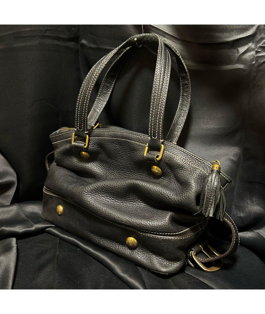 DOLCE&GABBANA Черная кожаная сумка с короткими ручками, фото 2