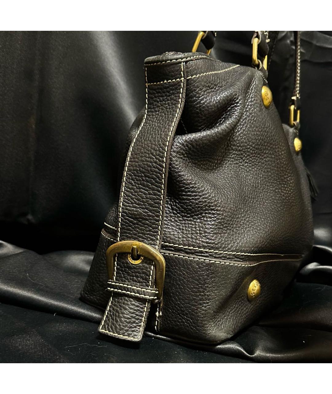 DOLCE&GABBANA Черная кожаная сумка с короткими ручками, фото 3