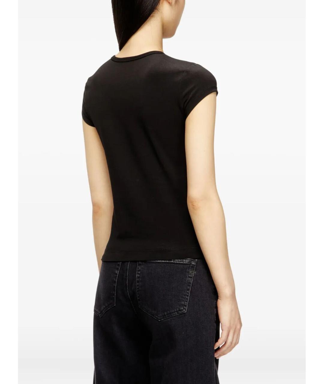 DIESEL Черная хлопковая футболка, фото 4