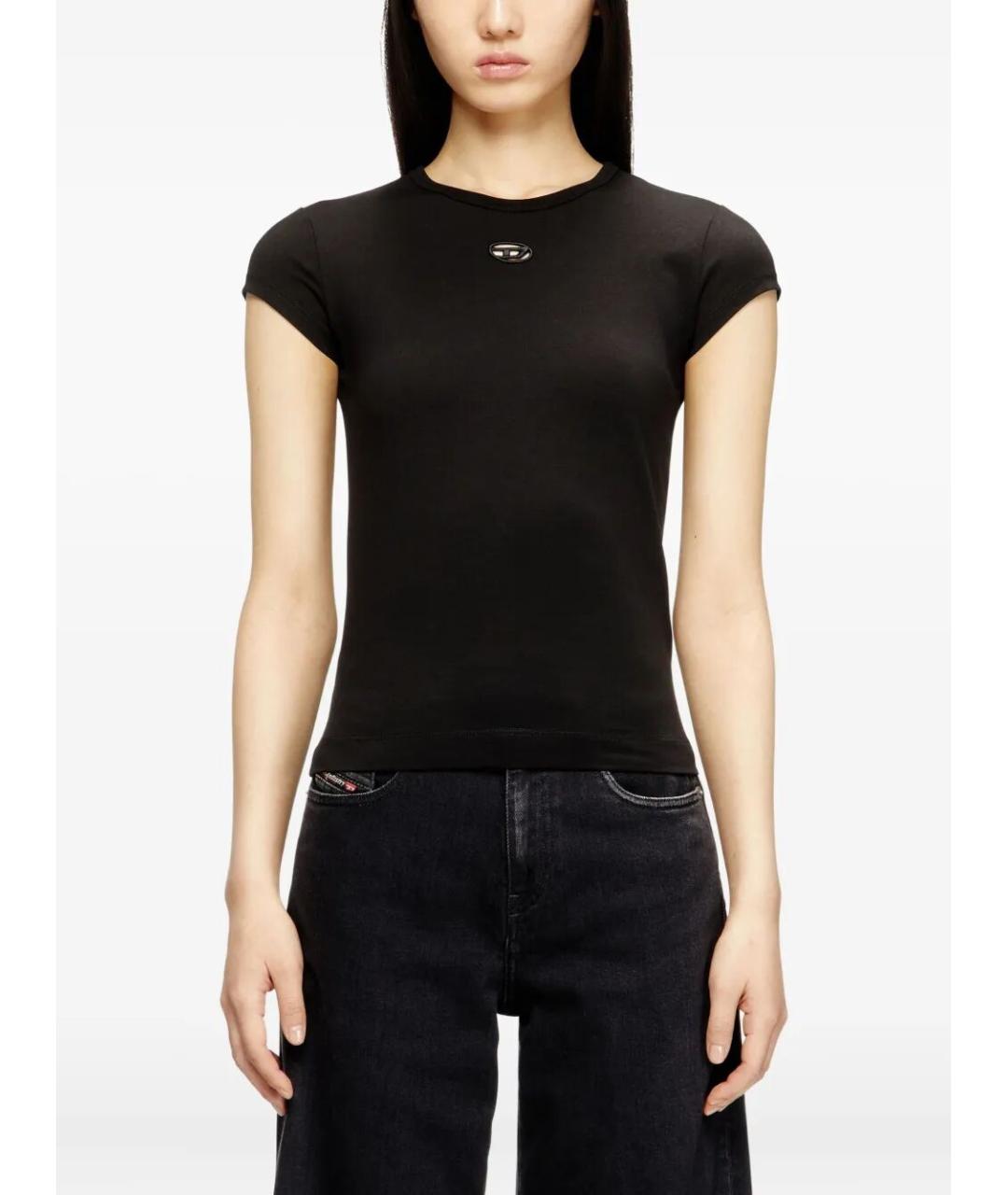 DIESEL Черная хлопковая футболка, фото 3