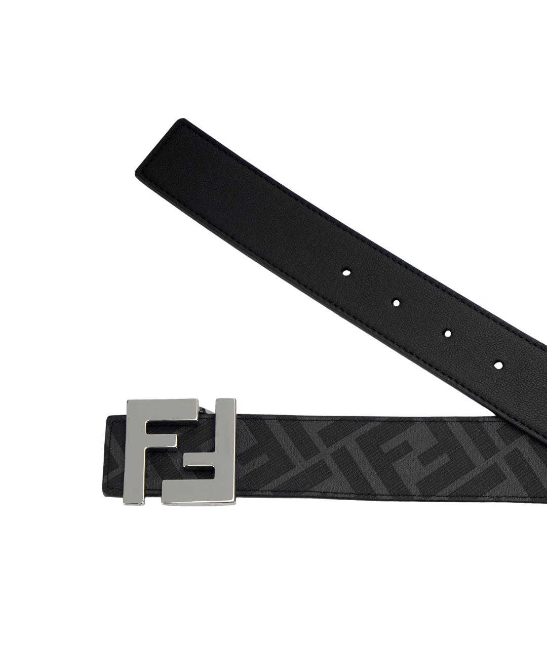 FENDI Черный кожаный ремень, фото 4