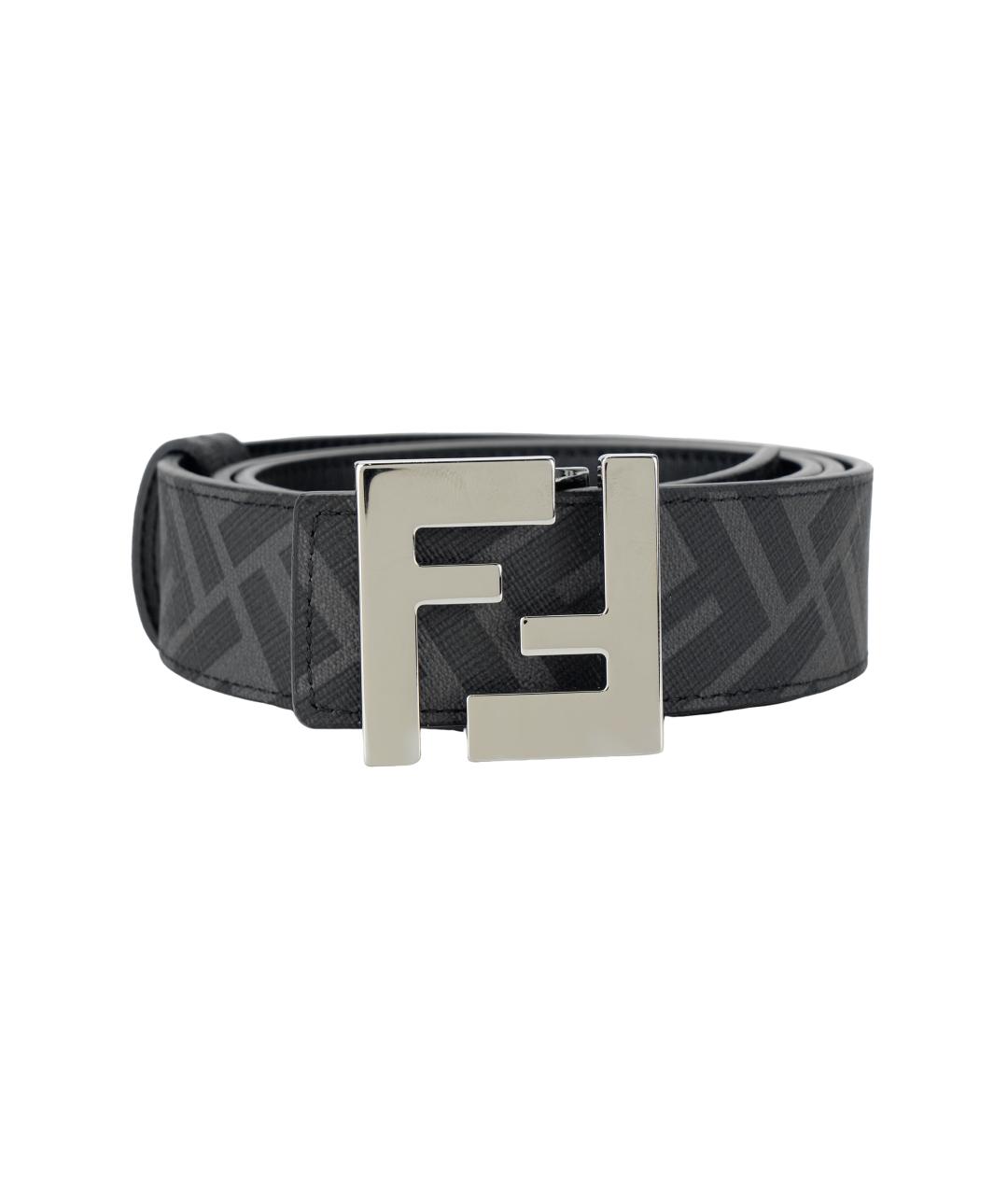 FENDI Черный кожаный ремень, фото 1