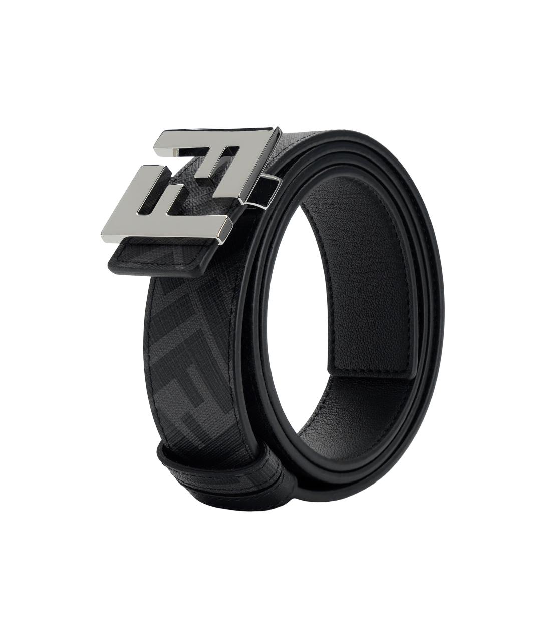 FENDI Черный кожаный ремень, фото 3