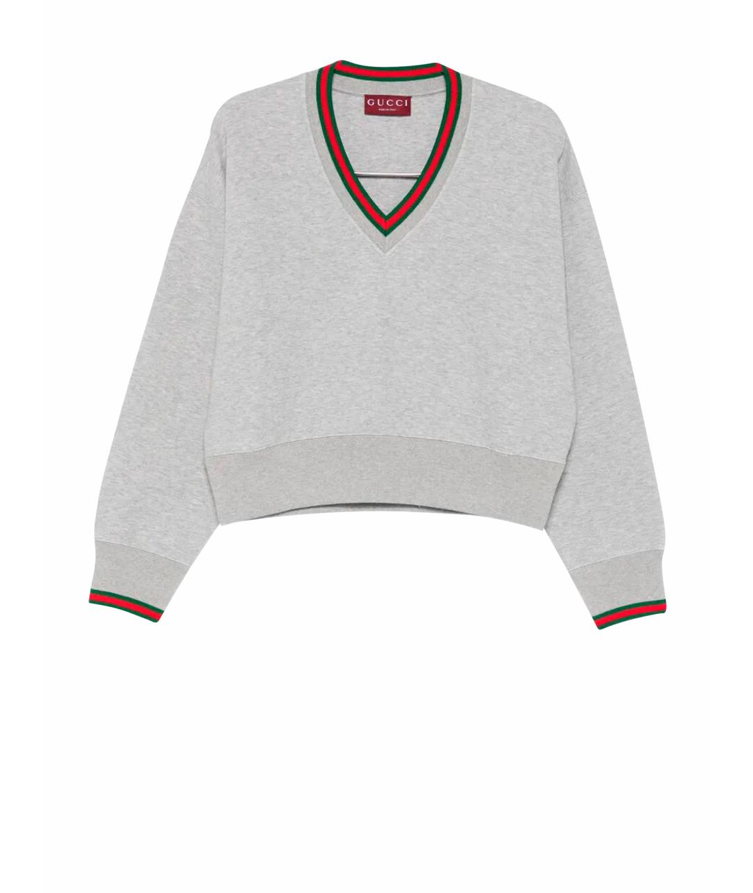 GUCCI Серый хлопковый джемпер / свитер, фото 1