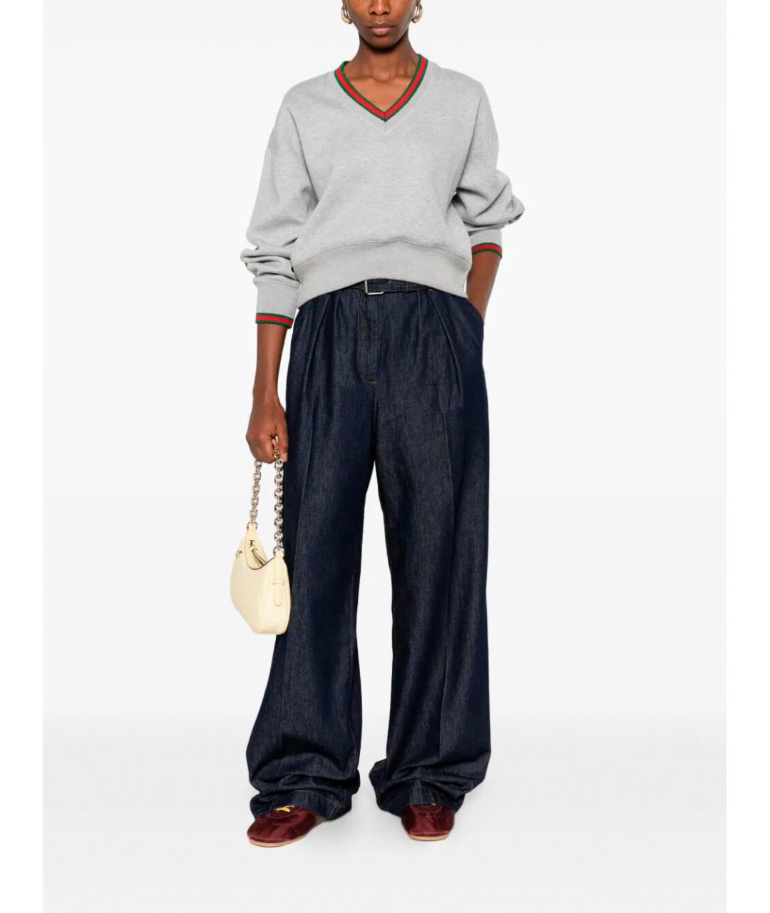 GUCCI Серый хлопковый джемпер / свитер, фото 2