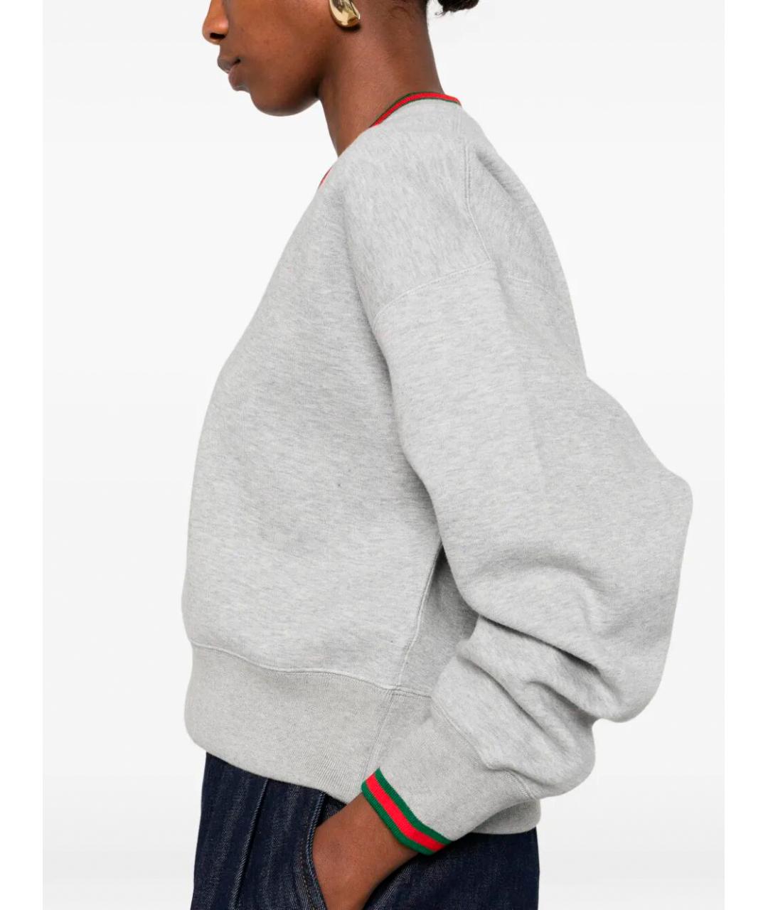 GUCCI Серый хлопковый джемпер / свитер, фото 3