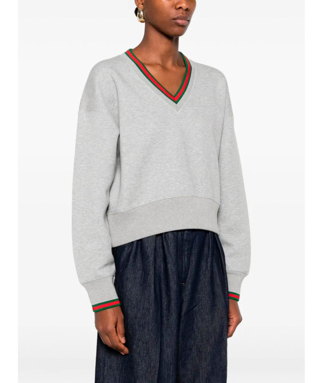 GUCCI Серый хлопковый джемпер / свитер, фото 4
