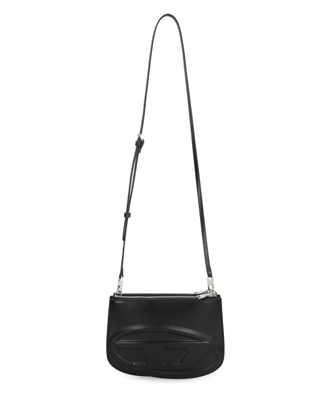 DIESEL Черная кожаная сумка с короткими ручками, фото 5