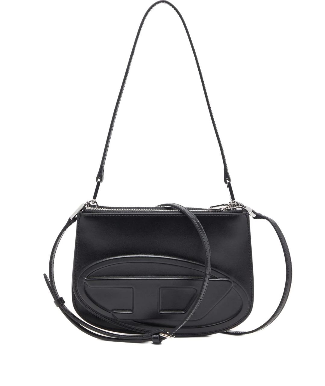 DIESEL Черная кожаная сумка с короткими ручками, фото 1
