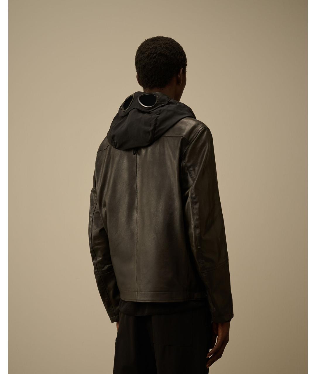 CP COMPANY Черная кожаная куртка, фото 4