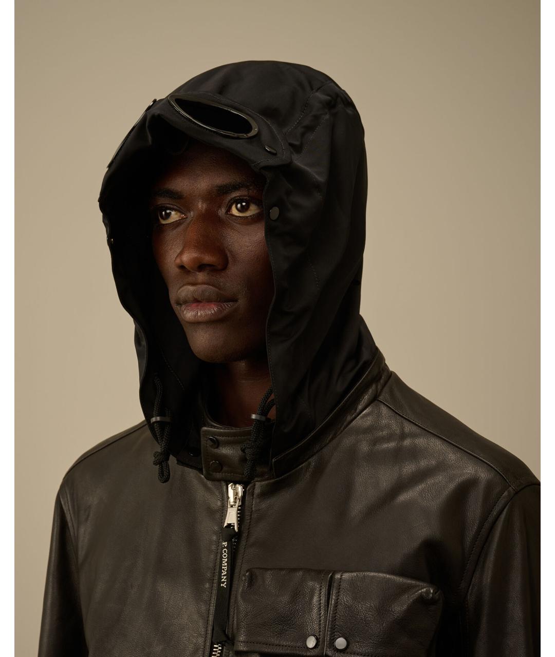 CP COMPANY Черная кожаная куртка, фото 5