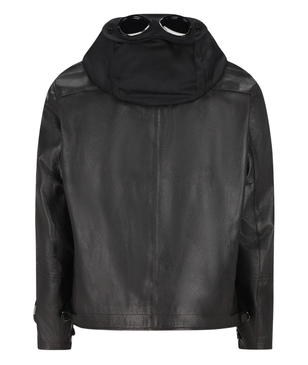 CP COMPANY Черная кожаная куртка, фото 2
