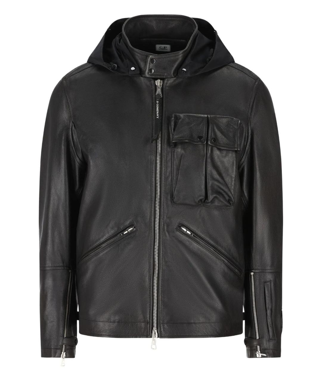 CP COMPANY Черная кожаная куртка, фото 1