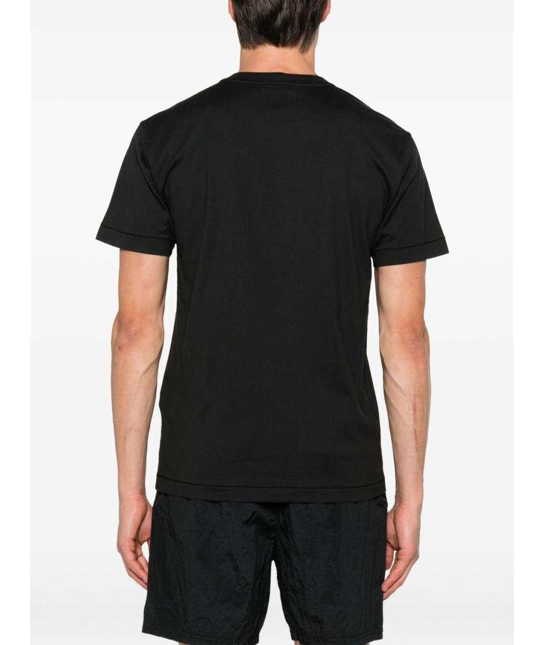 STONE ISLAND Черная хлопковая футболка, фото 3