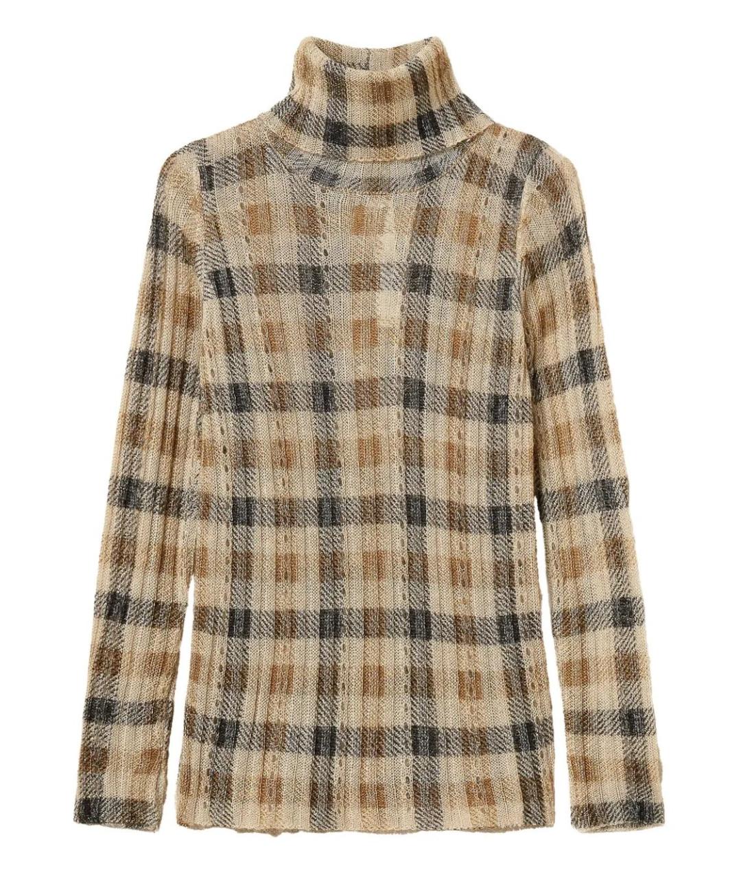 TWIN-SET Бежевая полиэстеровая водолазка, фото 2