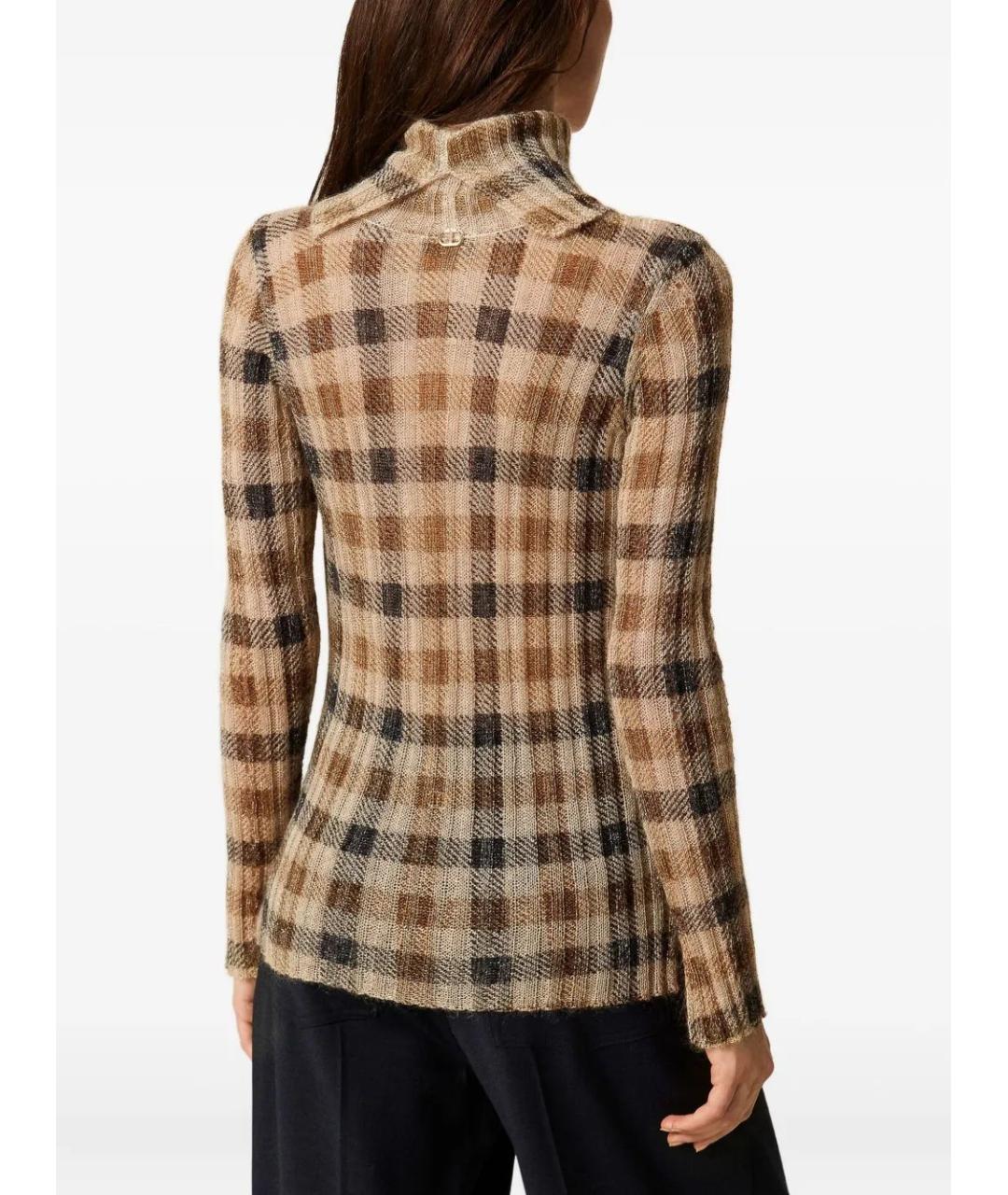 TWIN-SET Бежевая полиэстеровая водолазка, фото 4
