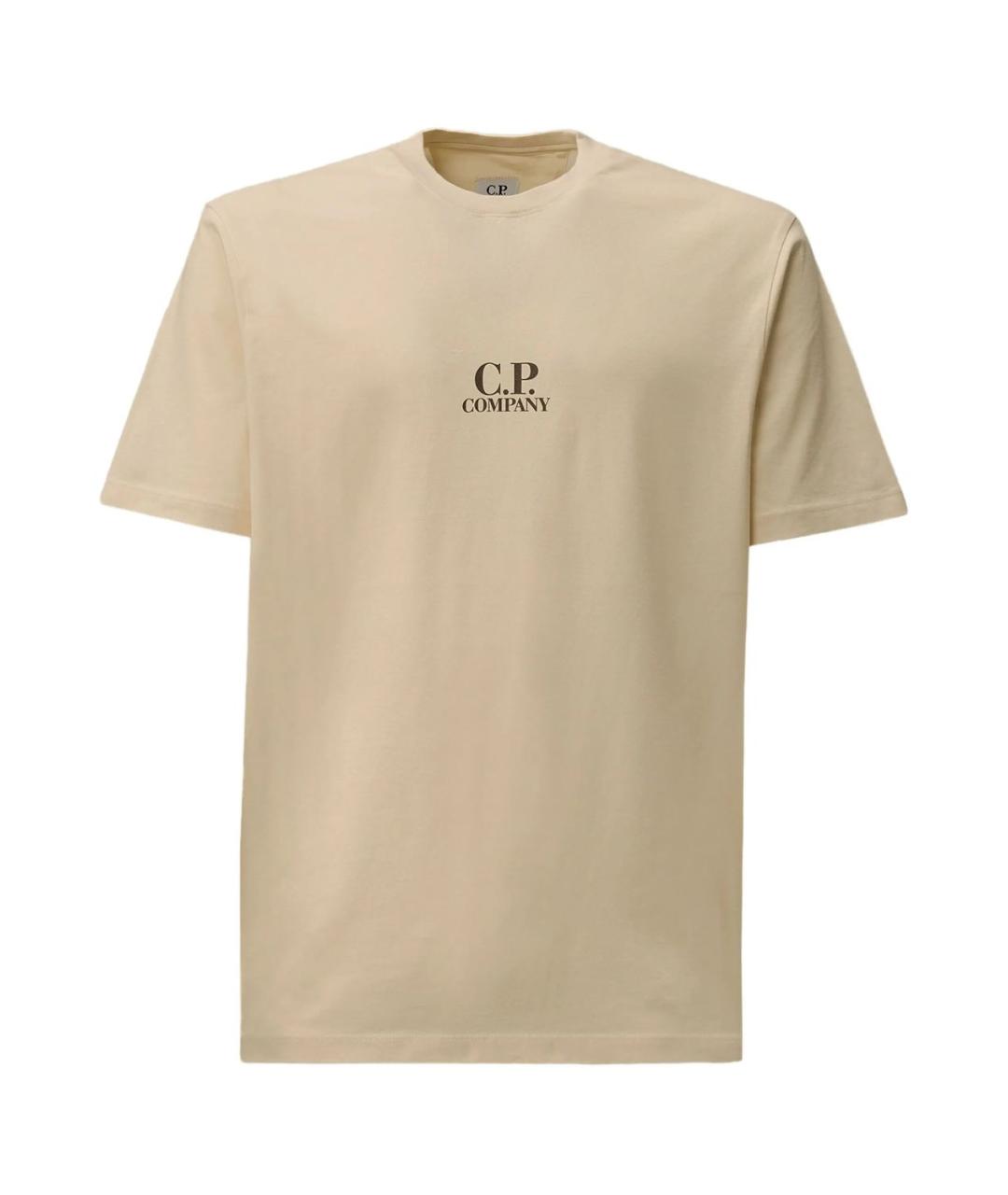 CP COMPANY Бежевая хлопковая футболка, фото 1