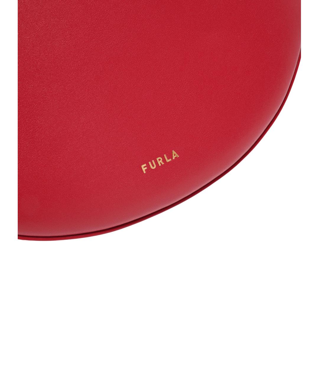 FURLA Красная кожаная сумка через плечо, фото 4