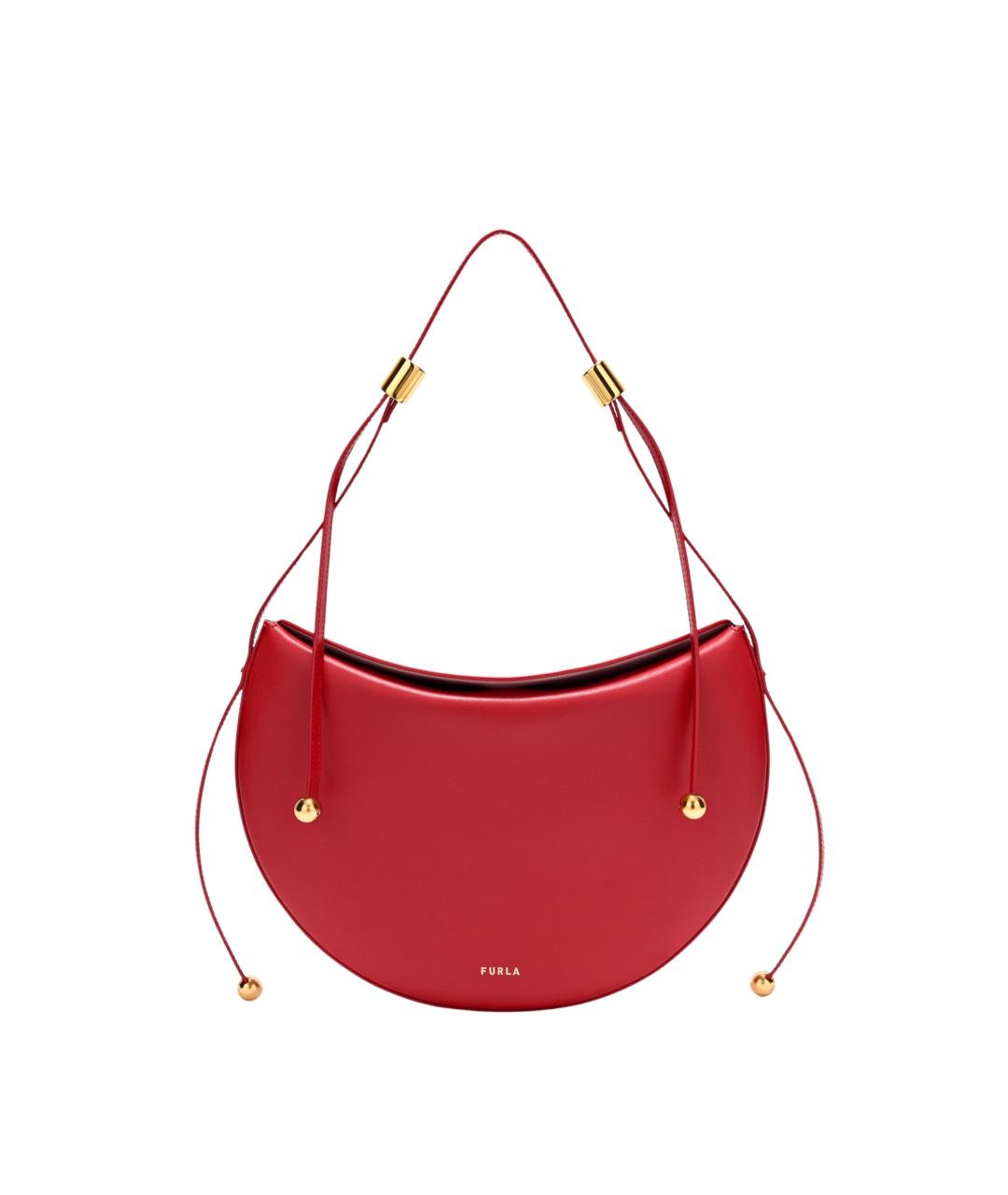 FURLA Красная кожаная сумка через плечо, фото 1