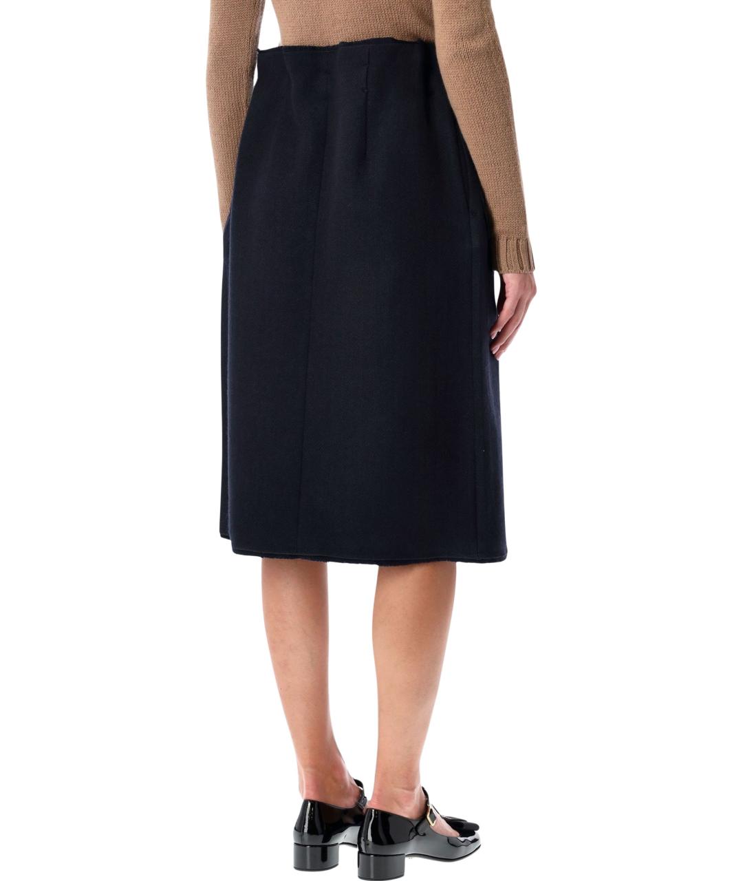 PRADA Синяя шерстяная юбка миди, фото 2