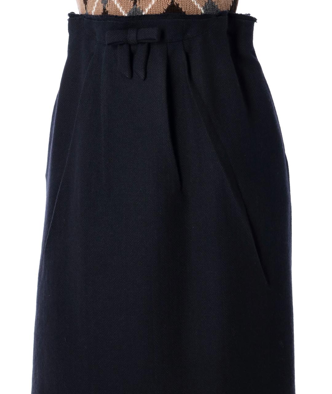 PRADA Синяя шерстяная юбка миди, фото 3