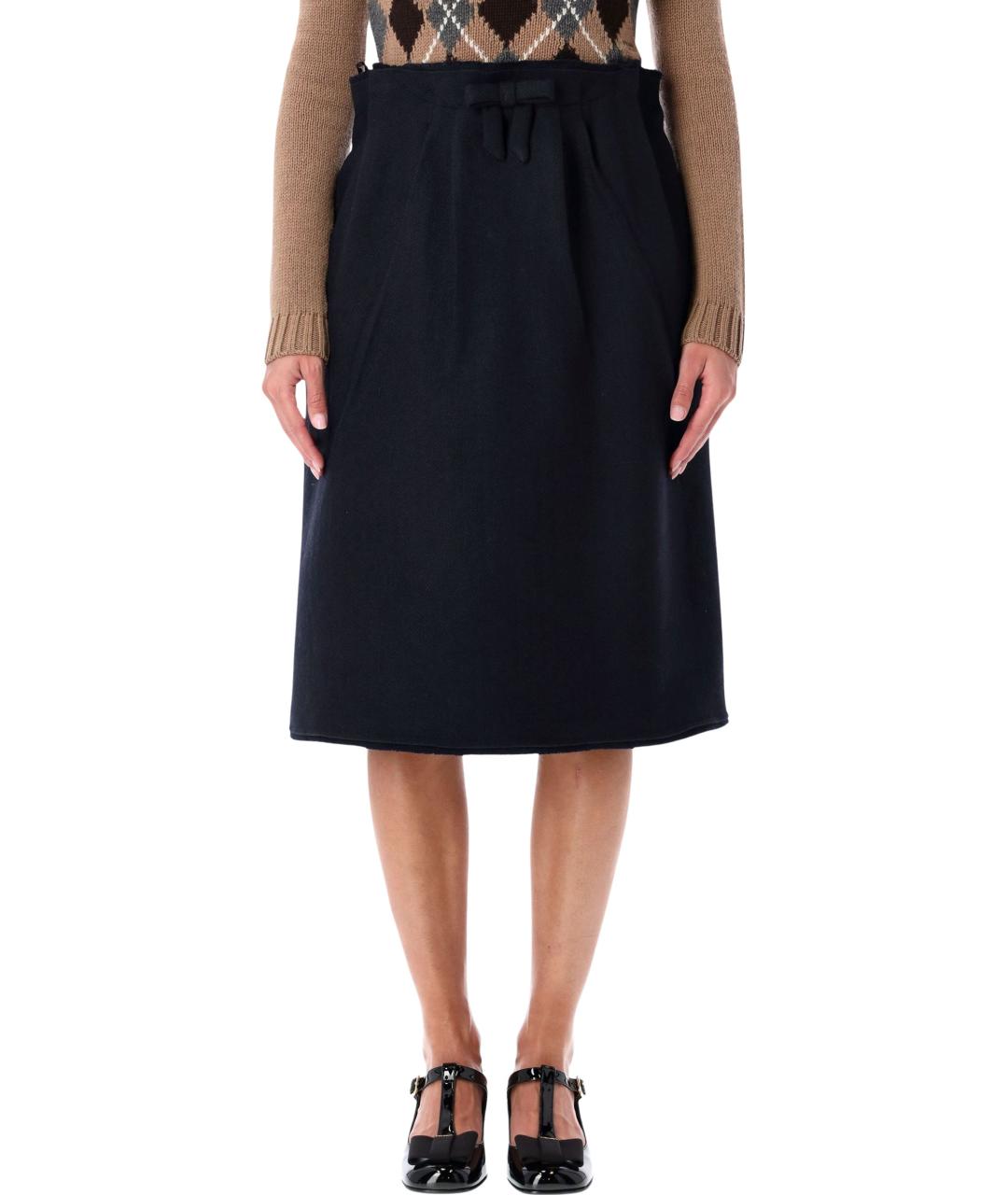 PRADA Синяя шерстяная юбка миди, фото 4