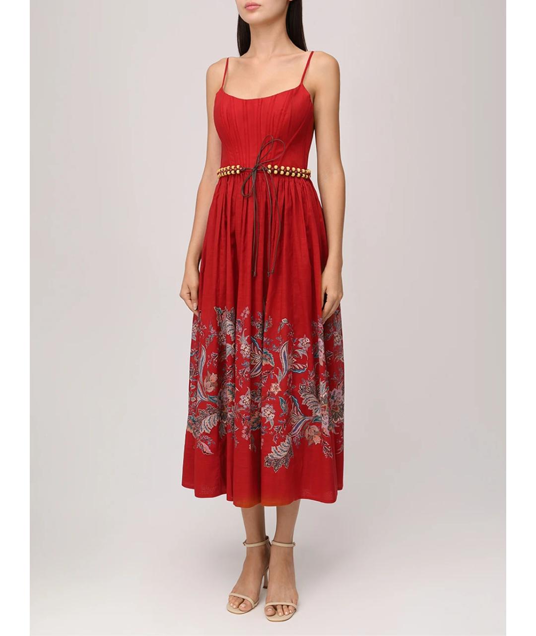 ZIMMERMANN Красный хлопковый сарафан, фото 4