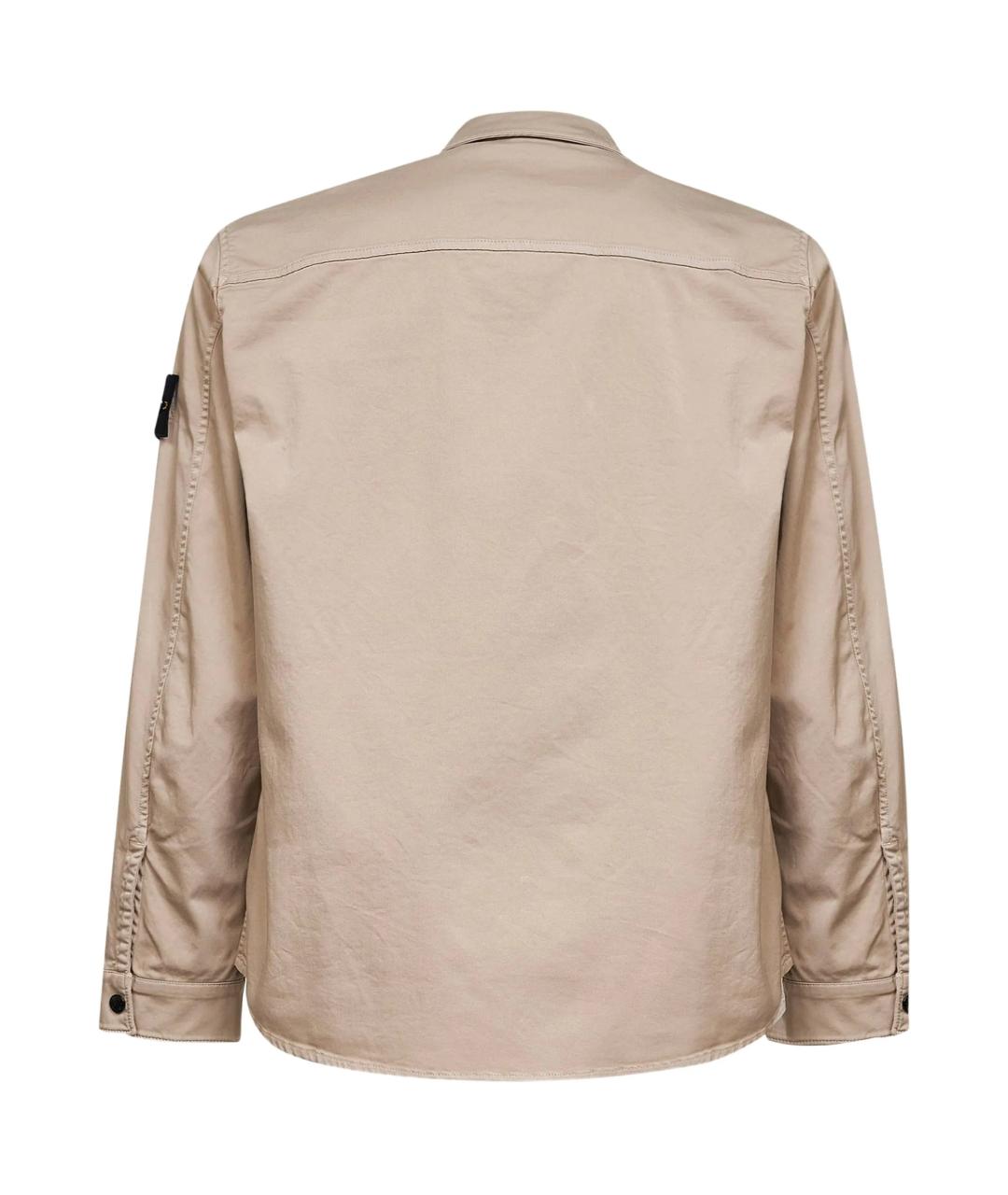STONE ISLAND Бежевая хлопковая куртка, фото 2