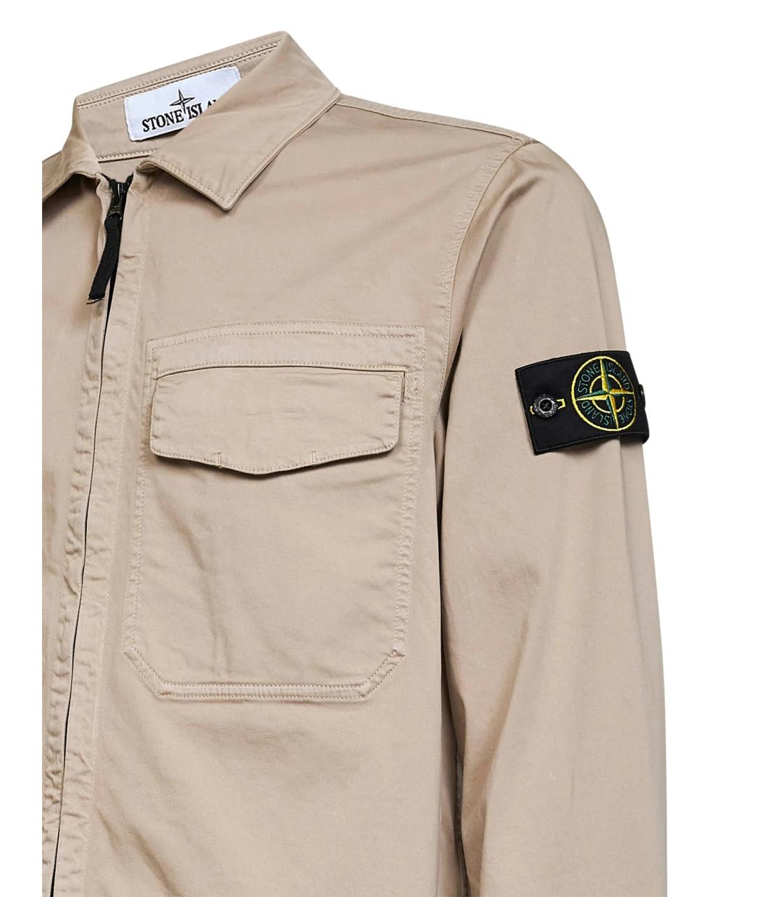 STONE ISLAND Бежевая хлопковая куртка, фото 3
