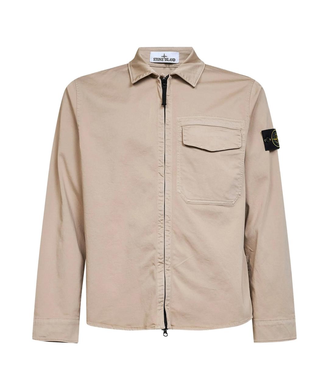 STONE ISLAND Бежевая хлопковая куртка, фото 1