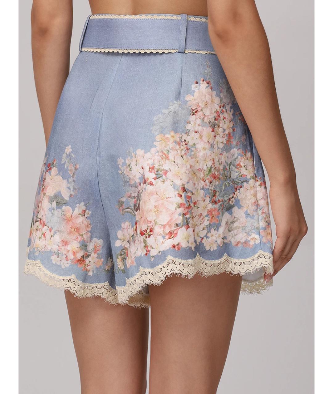 ZIMMERMANN Мульти льняные шорты, фото 3