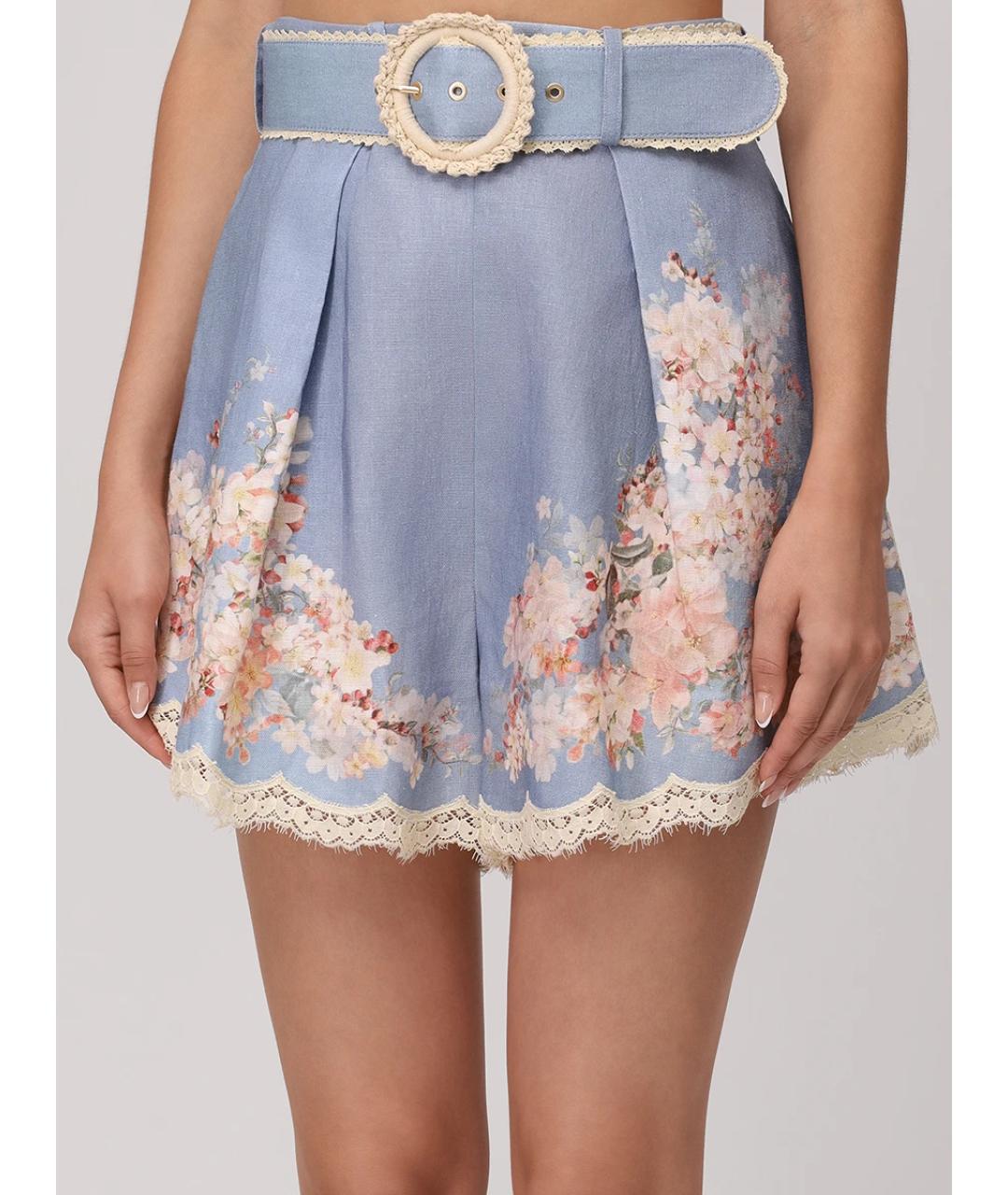 ZIMMERMANN Мульти льняные шорты, фото 4