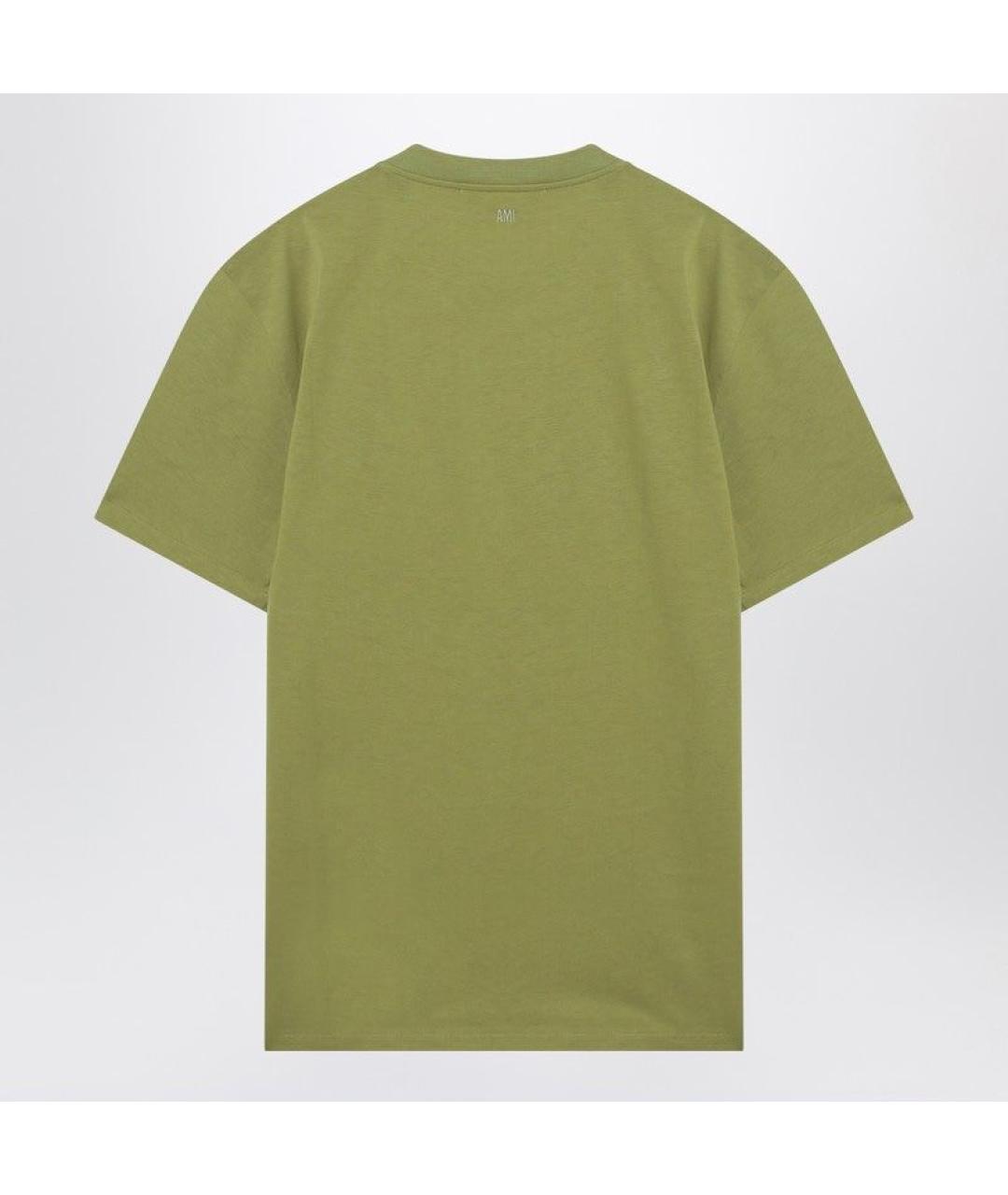 Ami Paris Зеленая хлопковая футболка, фото 2