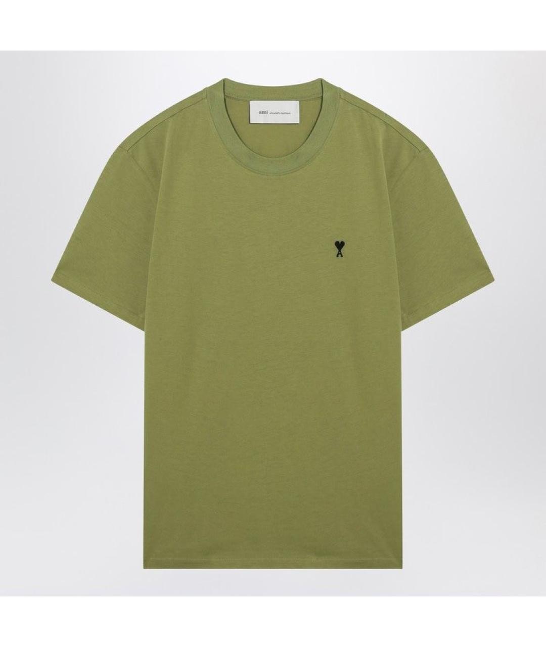 Ami Paris Зеленая хлопковая футболка, фото 3