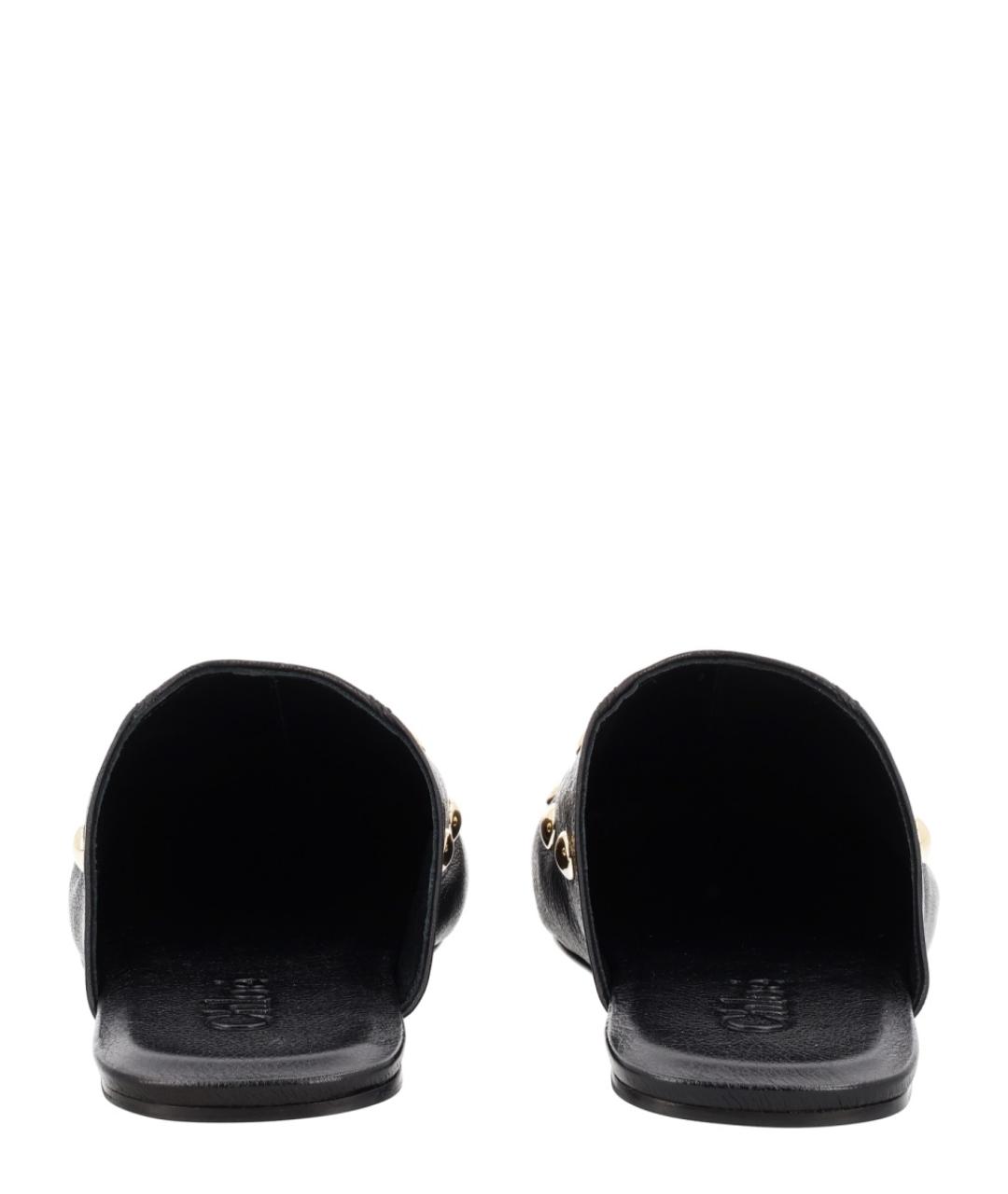 CHLOE Черные кожаные мюли, фото 4