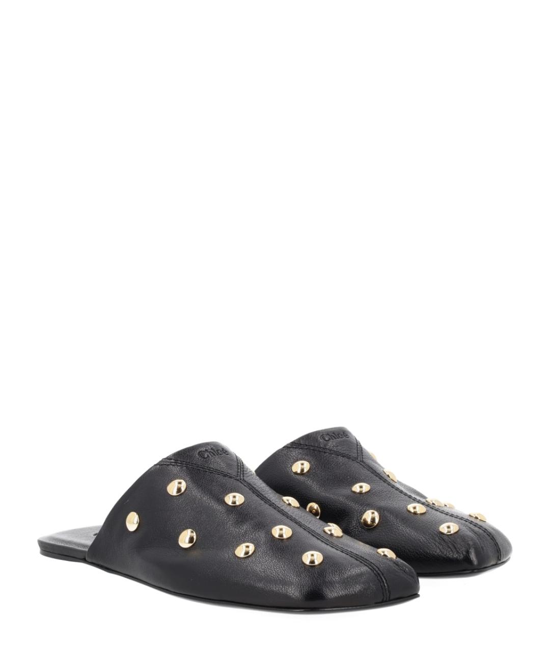 CHLOE Черные кожаные мюли, фото 2
