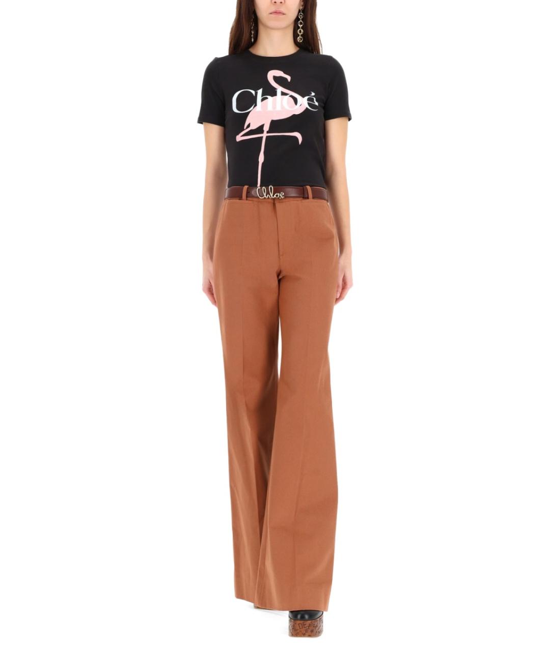 CHLOE Черная хлопковая футболка, фото 2