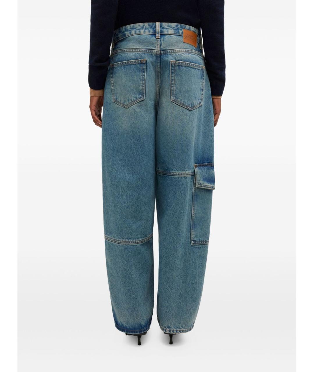 GANNI Синие хлопковые прямые джинсы, фото 4