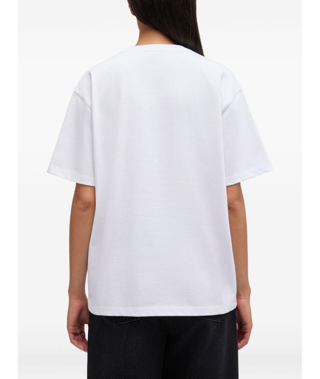 GANNI Белая хлопковая футболка, фото 3