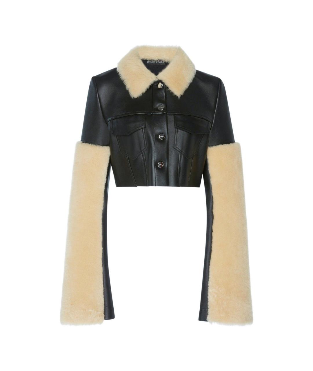 DAVID KOMA Черная кожаная куртка, фото 1