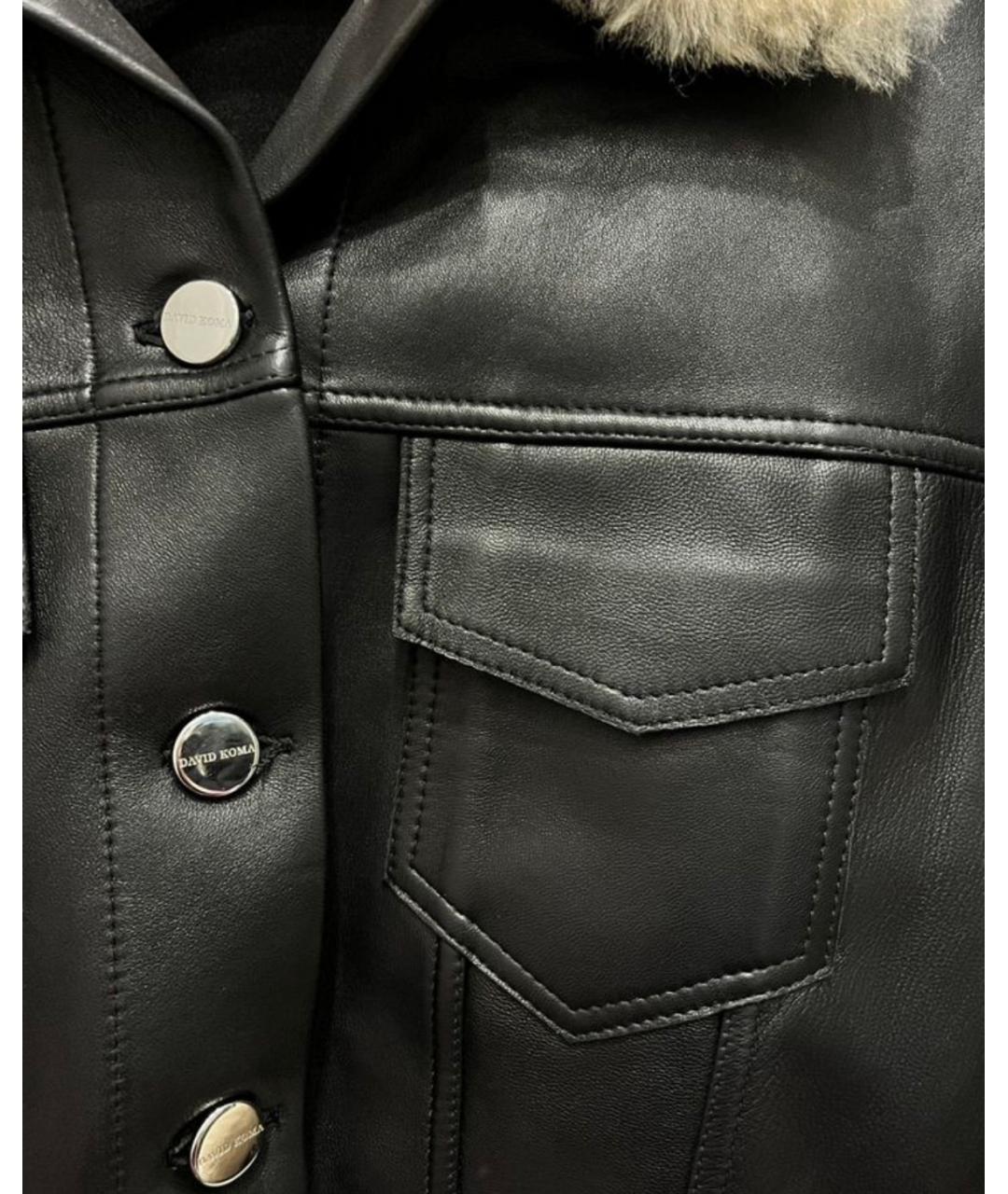 DAVID KOMA Черная кожаная куртка, фото 4