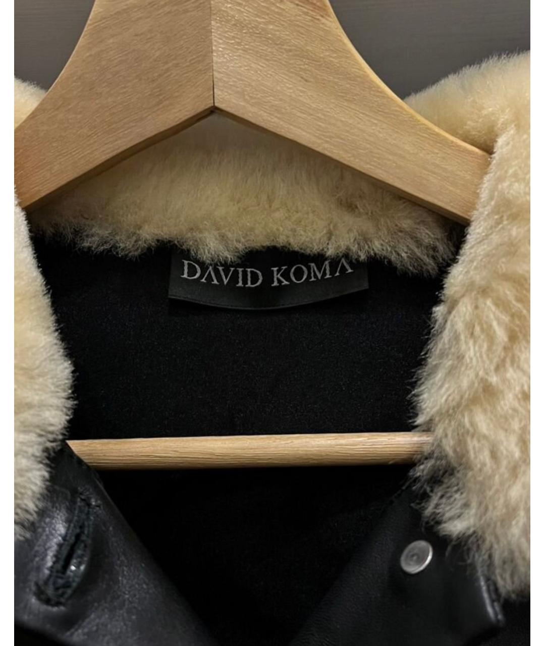 DAVID KOMA Черная кожаная куртка, фото 3