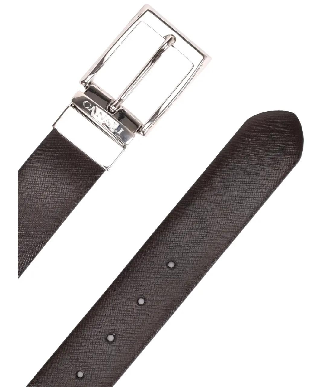 CANALI Коричневый кожаный ремень, фото 4