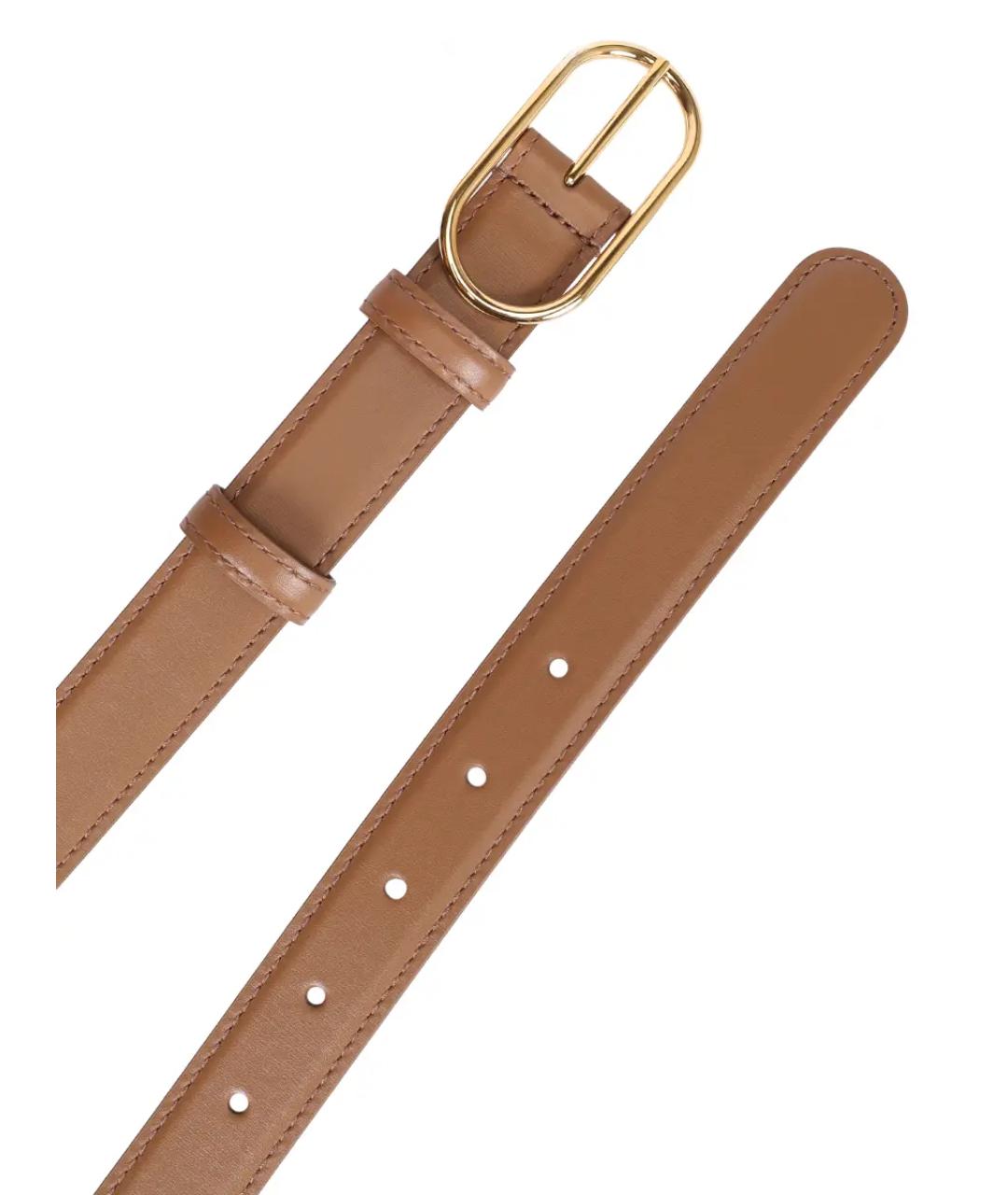 DOLCE&GABBANA Бежевый кожаный ремень, фото 3